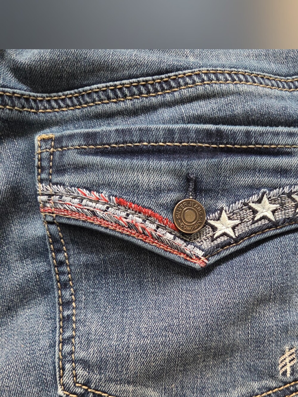 Silver JEANS ELYSE CAPRI W 27 L23.5 BRAND NEW CONDITION USA Americana Curvy Mid